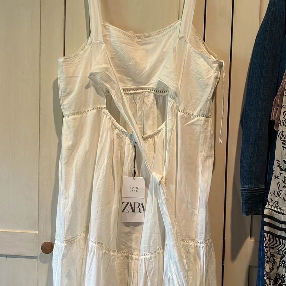 NWT ZARA cotten summer midi dress size XL - Picture 7 of 14
